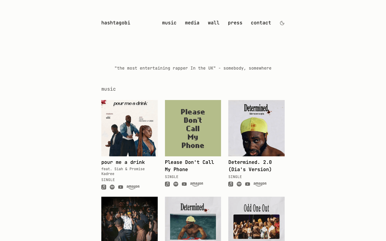 hashtagobi.com homepage
